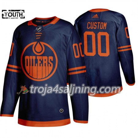 Edmonton Oilers tröja Customized 2019-2020 Adidas Blå Authentic - NHL Tröjor Barn